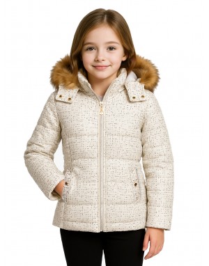 Girls Jacket Quilted Magic White